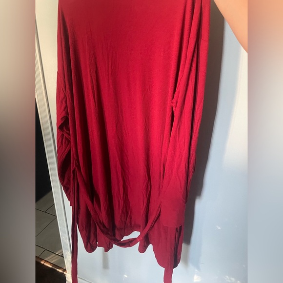 SKIMS Red Ribbed Soft Lounge Robe XL - Picture 4 of 4